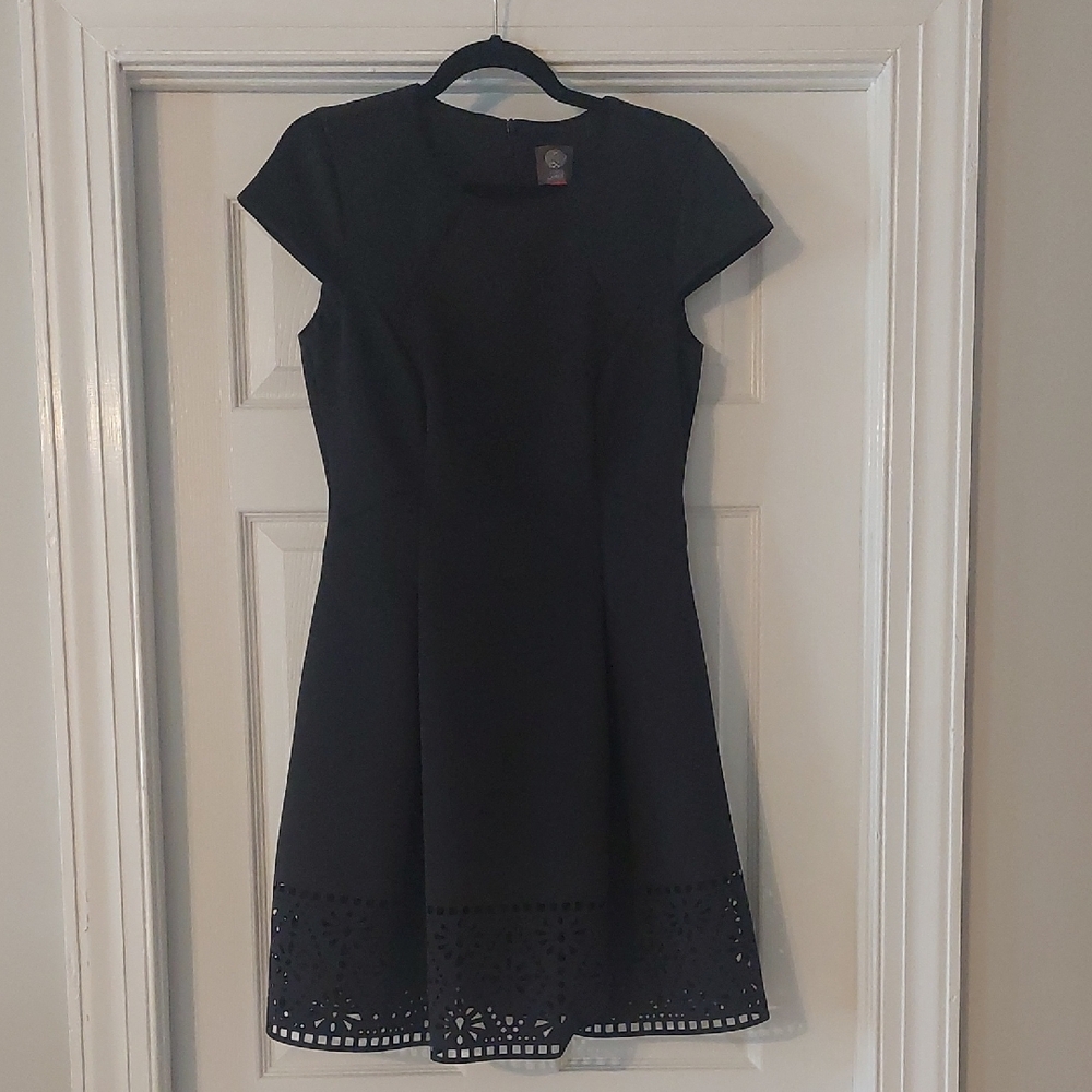 Vince Camuto Black Cap Sleeve Mini Dress